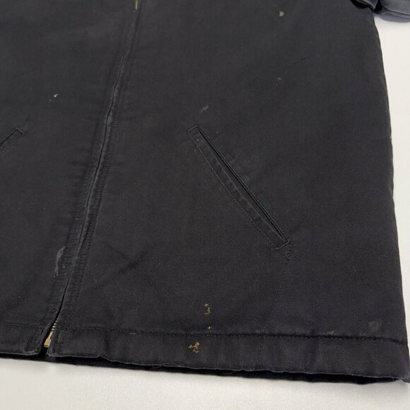 Dickies Jacket Mens XL Black.Gray Full Zip Shop Mechanic Quilted Lined Canvas - Picture 7 of 16